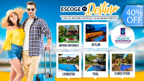 Image of Estadía en Hoteles VILLAS DE GUATEMALA a tu elección: Antigua, Lago de Atitlán, Livingston o Petén ¡Impuestos Incluidos!