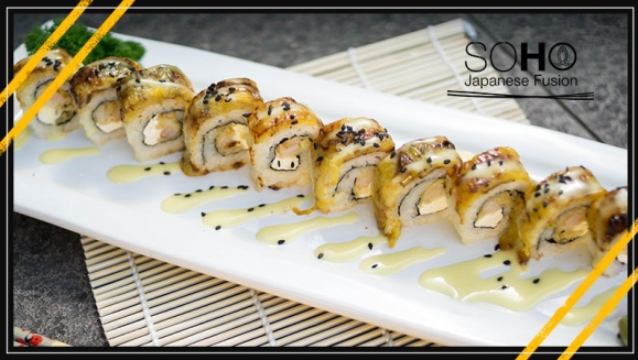 [Image: ¡Paga 	$12.95 en Lugar de $36.74 por 30 Piezas de Sushi: 1 Rollo de Tropical Maki + 1 Rollo de Cordon Bleu + 1 Rollo de Yaki Roll + 2 Limonadas o Sodas + 1 Brownie Tempura para Compartir!m]