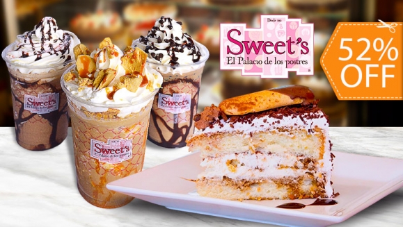 Image of Sweet's: 2 Porciones de Pastel + 2 Cafés Frappé