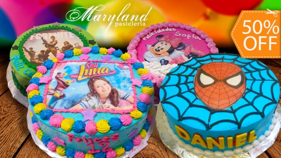 [Image: ¡Paga $26 en Lugar de $52.50 por Pastel Redondo de 40 Porciones con Relleno Premium + Decoración con Fotografía o Imagen Impresa en Papel de Arroz!m]