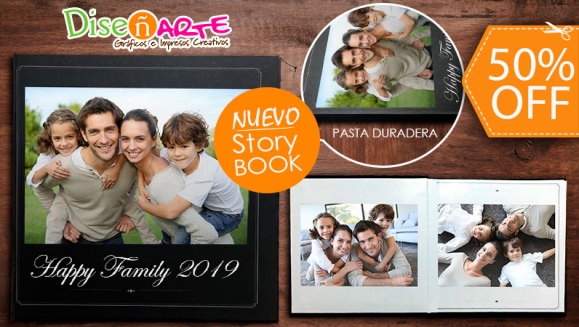 [Image: ¡Paga $7.50 en Lugar de $15.00 por Story-Book de 30 Fotografías (Álbum Fotográfico de 6 x 6 Pulgadas), con Pasta Dura, Laminada Brillante o Mate y con Grapa Oculta!m]