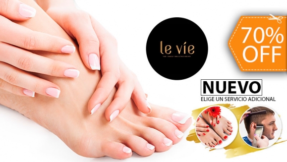 [Image: ¡Paga $12 en Lugar de $40 por Manicure y Pedicure Clínico con Exfoliación en Manos y Pies + Servicio a Elección entre Esmaltado Permanente marca Gelish o Corte de Cabello para Caballero!m]