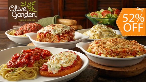 [Image: ¡Paga $ 28.95 en Lugar de $59.76 por 4 Platos a Elección entre: Chicken Parmigiana, Five Cheese Ziti al Forno, Eggplant Parmigiana, Chicken Broccoli Alfredo + Bowl de Ensalada + Orden de Breadsticks + 4 Bebidas!m]