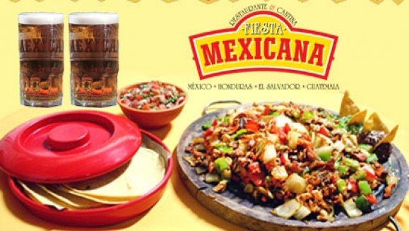 [Image: ¡Paga $13 en lugar de $28.10 por una tablita familiar que incluye: 14 tacos de tu preferencia + 2 cervezas nacionales o dos sodas con derecho a refill en Restaurante Fiesta Mexicana!m]