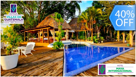 [Image: ¡Paga Q585 en lugar de Q976 por Estadía para 2 Adultos y un Máximo de 2 Niños en el Destino de tu Elección: Villa Caribe en Livingston, Villa Maya u Hotel Maya Internacional en Petén!m]