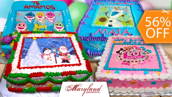 [Image: ¡Paga $32 en Lugar de $73 por Pastel Cuadrado de 60 Porciones con Relleno Premium + Decoración con Fotografía o Imagen Impresa en Papel de Arroz!m]