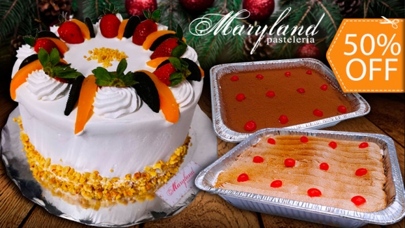 [Image: ¡Paga $12 en Lugar de $24 por Postre Navideño para 12 a 15 Personas a Elección entre: Pastel de Frutas, 3 Leches o Tiramisú!m]