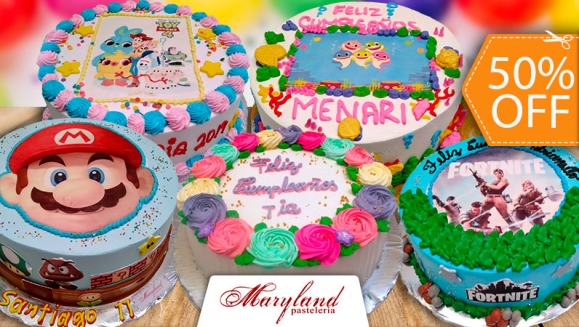 [Image: ¡Paga $26 en Lugar de $52.50 por Pastel Redondo de 40 Porciones con Relleno Premium + Decoración con Fotografía o Imagen Impresa en Papel de Arroz!m]