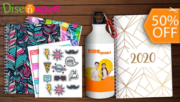 [Image: ¡Paga $6 en Lugar de $12 por Producto Personalizado a Elección entre: 1 Botella Deportiva o 1 Agenda Media Carta o 1 Cuaderno 8.5 x 11 cm y 4 Láminas de Stickers!m]