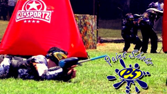 [Image: ¡Paga Q39 en lugar de Q80 por 100 paintballs + paquete de juego que incluye: máscara, marcadora semiautomática, protector de cuello, chaleco, camisa, tapón de seguridad y recarga de aire ilimitada en Paint Shots Gotcha!m]