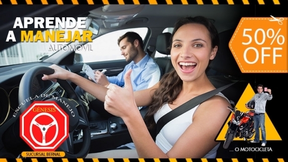 [Image: ¡Paga $60 en Lugar de $120 por Clases de Manejo de Auto o Moto Standard con: 12 Clases Prácticas + 5 Clases Teóricas y de Mecánica Básica + Asesoría para Trámite de Licencia + 20% de Descuento en Exámenes y Material de Estudio!m]