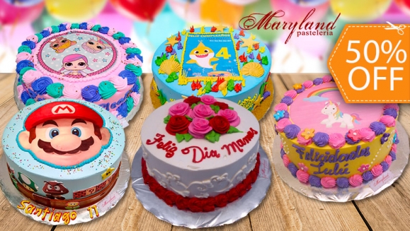 [Image: ¡Para Llevar o a Domicilio! ¡Paga $26 en Lugar de $52 por Pastel Redondo de 40 Porciones con Relleno Premium + Decoración con Fotografía o Imagen Impresa en Papel de Arroz!m]