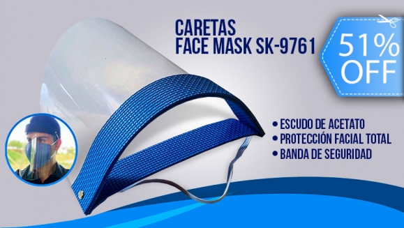 [Image: ¡Máxima Protección! ¡Paga Q29 en lugar de Q59 por Máscara Facial Protectora: Protege Ojos Nariz y Boca del Covid 19!m]