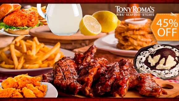 [Image: ¡Paga $31.78 en Lugar de $57.78 por 2 Libras de Short Ribs + 1 Buffalo Chicken Sandwich + 1 Orden de Chicken Tenders + 1 Entrada de Onion Loaf + 4 Limonadas + 1 Skillet Brownien! ¡A Domicilio!m]