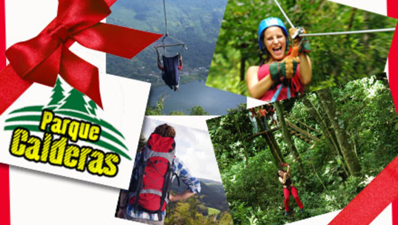 [Image: ¡Paga Q65 en lugar de Q150 por un día de diversión que incluye: 1 canopy (bosque o laguna) + 1 rapel + columpios gigantes + balsas con remos + caminata por bosque virgen en Parque Calderas!m]