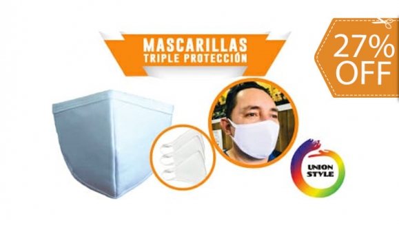 [Image: ¡A Domicilio! ¡Paga $11 en Lugar de $15 por 12 Mascarillas de Tela Triple Protección!m]