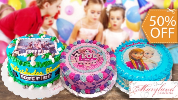 [Image: ¡Para Llevar o a Domicilio! ¡Paga $26 en Lugar de $52 por Pastel Redondo de 40 Porciones con Relleno Premium + Decoración con Fotografía o Imagen Impresa en Papel de Arroz!m]