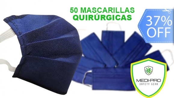 [Image: ¡Paga Q95 en lugar de Q150 por 50 Mascarillas Quirúrgicas Reutilizables!m]
