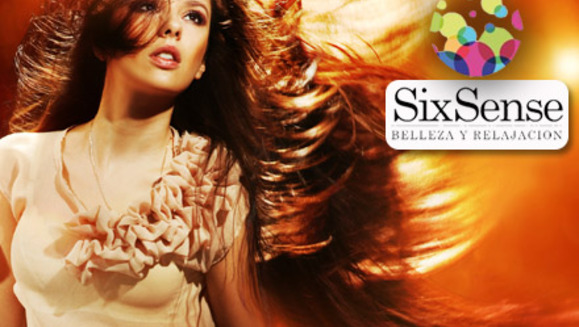 [Image: ¡Paga $20 en lugar de $84 por corte personalizado + planchado o pistoleado + lavado spa + tratamiento de keratina y argán + manicure y pedicure spa en Six Sense! ¡Sin importar el largo!m]