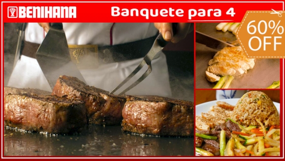 [Image: ¡A Domicilio o Para Llevar! ¡Paga $24. 95 en vez de $62.72 por Banquete para 4: 1 Spicy Chicken + 1 Lemon Chicken + 1 Teriyaki Steak + 1 Hibachi Chicken + 4 Porciones de Arroz Frito con Vegetales + 4 Limonadas!m]