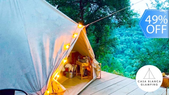 [Image: ¡Paga Q799 en lugar de Q1,558 por Estadía para 4 en Carpa de Lujo Equipada con: Deck Privado + Camas + Baño + Churrasquera + Utensilios de Cocina + Filtro de Agua + Fogata + Uso de Jacuzzi y Más!m]