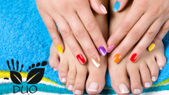 [Image: ¡Paga $12 en lugar de $42 por pintado permanente de uñas en manos y pies + manicure y pedicure express con exfoliación e hidratación en Duo Nails Spa!m]