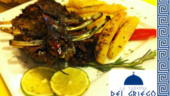 [Image: ¡Paga Q65 en lugar de Q145 por un plato de cordero al horno + papas al limón + cerveza Brahva o bebida natural en La Taberna del Griego!m]