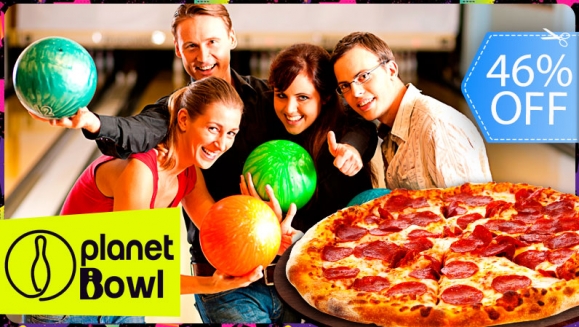 [Imagen:¡Paga Q135 en vez de Q250 por 1 Hora de Boliche hasta para 5 Personas + Pizza Mediana de 12" a Elección!]