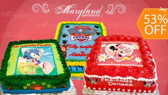 [Image: ¡Paga $35 en Lugar de $75 por Pastel Cuadrado de 60 Porciones con Relleno Premium + Decoración con Fotografía o Imagen Impresa en Papel de Arroz!m]