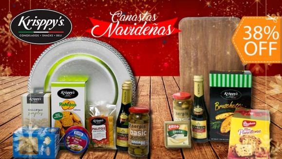 [Image: ¡Paga $25 en Lugar de $40 por Canasta Navideña a Elección con Productos Gourmet de Krisppy's!m]