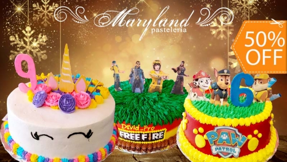 [Image: ¡Paga $29 en lugar de $58 por Pastel Redondo de 40 Porciones con Relleno Premium a Elección + Decoración Personalizada + Estrellas con Nombre del Festejado + Número de Dulce!m]