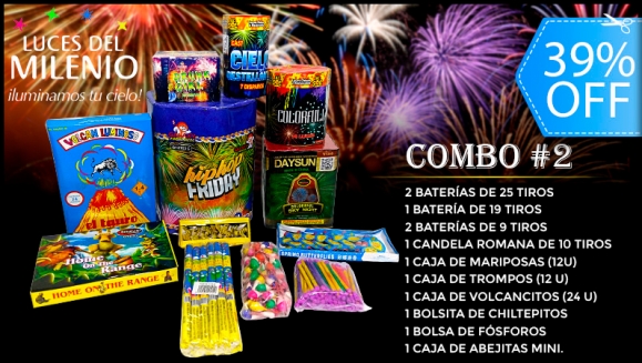 [Image: ¡Paga Q485 en Vez de Q800 por Kit de Juegos Pirotécnicos con: 2 Baterías de 25 Tiros + 1 Batería de 19 Tiros + 2 Baterías de 9 Tiros + 1 Candela Romana de 10 Tiros + 1 Caja de Mariposas + 1 Caja de Trompos + 1 Caja de Volcancitos y Más!m]