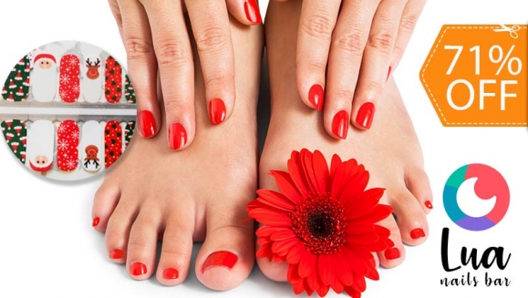 [Image: ¡Paga $12 en Lugar de $42 por Manicure Spa + Pedicure Spa + Esmaltado Permanente (OPI o Gelish) o Decoración con Sellos en Manos y Pies!m]