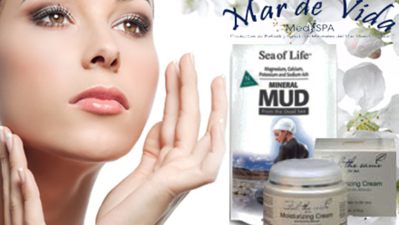 [Image: ¡Paga $20 en lugar de $53.98 por una crema facial exfoliante + crema facial hidratante de día en Mar de Vida!m]