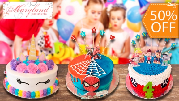 [Image: ¡Paga $29 en lugar de $58 por Pastel Redondo de 40 Porciones con Relleno Premium a Elección + Decoración con Imágenes Personalizadas + Estrellas con Nombre del Festejado + Número de Dulce!m]