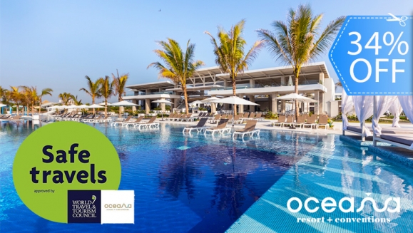 [Image: ¡Oceana Resort TODO INCLUIDO! ¡Paga Q1,999 en Lugar de Q3,040 por Exclusiva Estadía Familiar para 2 Adultos y 2 Niños (Menores de 10 Años) en Habitación Superior + Impuestos Incluidos!m]