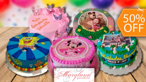 [Image: ¡Paga $29 en Lugar de $58 por Pastel Redondo de 40 Porciones con Relleno Premium y Decorado con Imagen Impresa en Papel de Arroz o con Rosas o Rosetas de Crema Chantilly + Número de Dulce!m]