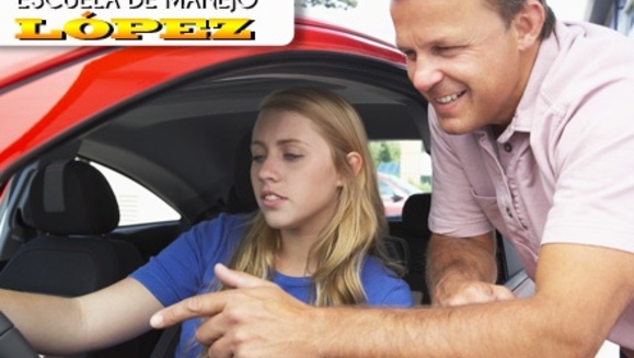 [Image: ¡Paga $50 en lugar de $100 por 10 clases prácticas de 45 minutos + 5 clases teóricas en Escuela de Manejo López!m]