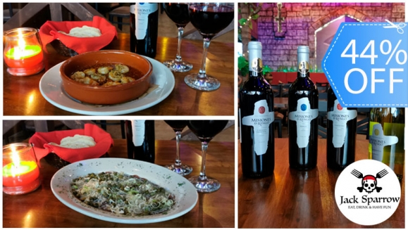[Image: ¡Paga Q139 en Lugar de Q250 por 1 Botella de Vino Misiones de Rengo (Chardonay, Carmenere, Merlot o Cabernet Souvignon) + Carpaccio o Gambas al Ajillo!m]