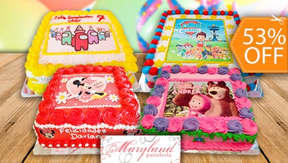 [Image: ¡Paga $35 en Lugar de $75 por Pastel Cuadrado de 60 Porciones con Relleno Premium + Decoración con Fotografía o Imagen Impresa en Papel Comestible de Arroz!m]