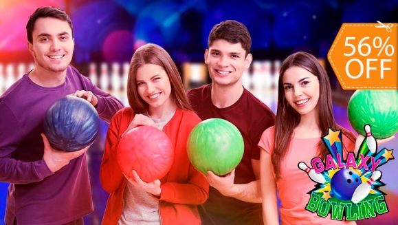 [Image: ¡Paga $12 en Lugar de $27.25 por 1 Hora de Boliche para 5 Personas + Alquiler de 5 Pares de Zapatos + Bowl de Pop Corn y 1 Soda de 12 Oz!m]