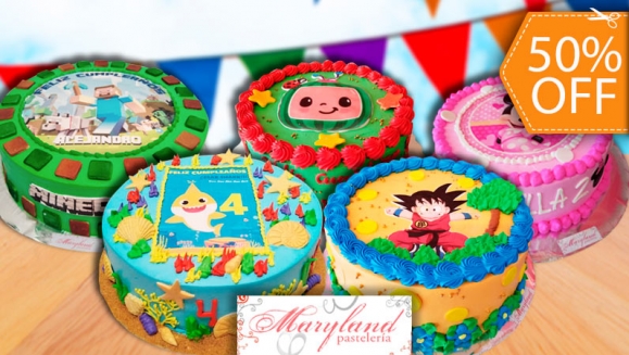 [Image: ¡Paga $29 en Lugar de $58 por Pastel Redondo de 40 Porciones con Relleno Premium a Elección + Decoración con Imagen Impresa en Papel de Arroz (Comestible)!m]