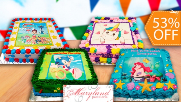 [Image: ¡Paga $35 en Lugar de $75 por Pastel Cuadrado de 60 Porciones con Relleno Premium + Decoración con Fotografía o Imagen Impresa en Papel Comestible de Arroz!m]