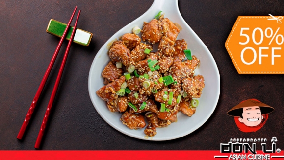 [Image: ¡Paga $12 en Lugar de $24 por Menú para 2: Pollo de Especialidad a Elección entre Terikayi, Kung Pao, Zuchinni, Agridulce o en Salsa Naranja + 1 Bowl Grande de Arroz Blanco + 1 Orden de Wantanes de Pollo + 1 Pichel de Té Verde o de Melocotón!m]