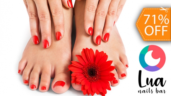 [Image: ¡Paga $12 en Lugar de $42 por Manicure Spa + Pedicure Spa + Esmaltado Permanente Marca OPI o Gelish en Manos y Pies!m]
