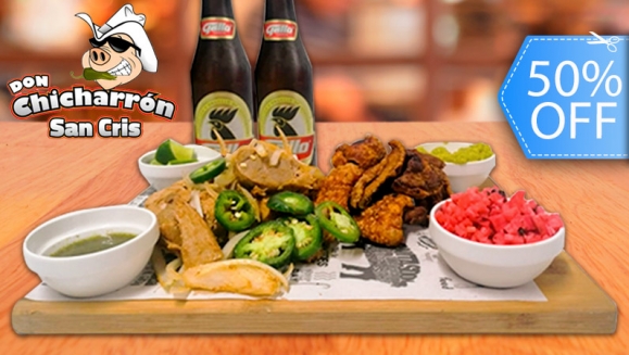 [Image: ¡Paga Q99 en vez de Q199 por Recibe Media Libra de Carnitas + Media Libra de Chicharrones o Una Libra Completa de Carnitas o Chicharrones (Tu Eliges) + Guacamol + Picado de Rábano + Tortillas + Limones + 2 Gaseosas o 2 Cervezas Gallo!m]
