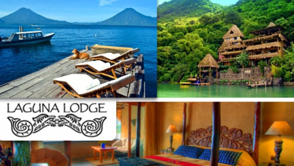 [Image: ¡Paga Q1218 en lugar de Q3611 por estadía para dos personas + 2 desayunos continentales+ coctel de bienvenida en el hotel de 5 estrellas Laguna Lodge Eco Resort! Recibe adicional 15% de descuento en el spa del hotel.m]