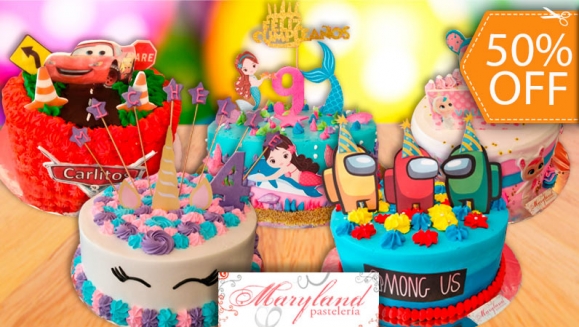[Image: ¡Paga $29 en Lugar de $58 por Pastel Redondo de 40 Porciones con Relleno Premium a Elección + Decoración con Imagen Personalizada (No Comestible) + Número de Dulce!m]