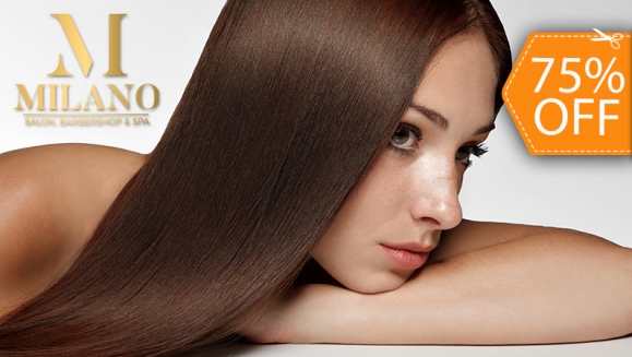 [Imagen:¡Paga $18 en Lugar de $73 por Tinte Completo, Retoque, Baño de Color o Mechas Balayage, Babylights o Tradicionales. + Lavado + Secado o Planchado + Sellador de Color + Gotas de Finalización!]