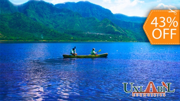 [Image: ¡Paga $155 en lugar de $273 por Estadía de 3 Días y 2 Noches para 2 Personas en el Lago de Atitlán: Habitación Doble + 4 Desayunos a la Carta + Tour en Crucero + Uso Ilimitado de Kayaks!m]